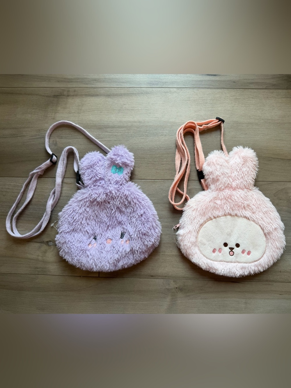 Plush Bunny Crossbody Bag - Pink and Lavender Kids Shoulder Purse